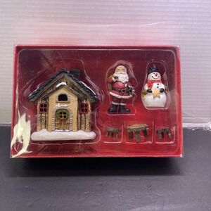 Celebrate It Merry Minis Joyeux Mini Garden Set- Christmas Noel 6 PC Brand New